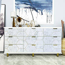 Самоклеюча плівка 0,45х10м х 0,07мм Сірий мармур золоті соти SW-00001212, фото 5