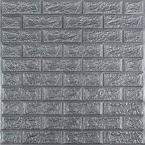 Декоративні 3д панелі для стін в рулоні що миються срібна цегла 19600x700x3мм Самоклеючі 3 D панелі