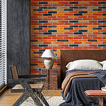 Декоративні 3д панелі для стін що миються під бежево-коричневу цеглу катеринослав 700х770х3мм Самоклеючі ПВХ 3 D панелі, фото 2