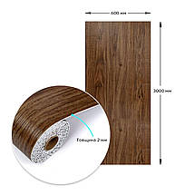 Самоклеюча вінілова плитка в рулоні каштан 3000х600х2мм SW-00001178, фото 2
