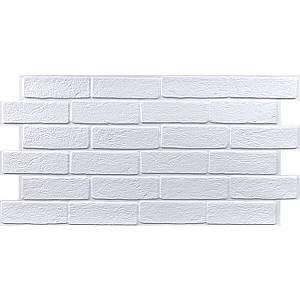 Декоративні ПВХ 3 D панелі для стін що миються біла цегла 960*480*4мм