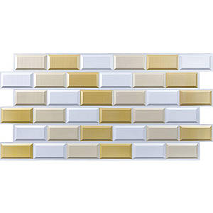 Декоративні ПВХ 3 D панелі для стін що миються біло-бежева клінкерна цегла 960*480*4мм