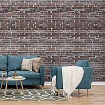 Декоративні 3д панелі для стін в рулоні що миються катеринославська цегла 19600x700x3мм Самоклеючі 3 D панелі, фото 2