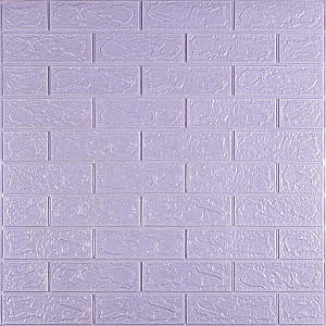 Декоративні 3д панелі для стін в рулоні що миються світло-фіолетова цегла 19600x700x3мм Самоклеючі 3 D панелі