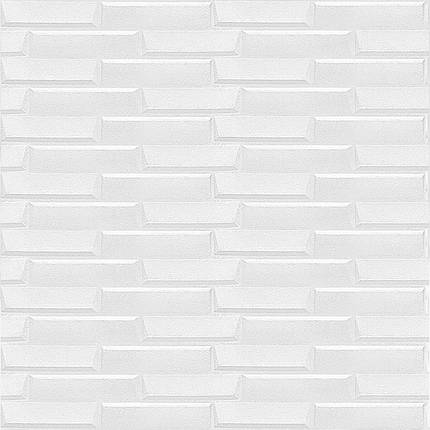 Декоративні 3д панелі для стін в рулоні що миються біла кладка 3080x700x5мм Самоклеючі 3 D панелі, фото 1