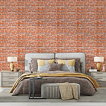 Декоративні 3д панелі для стін в рулоні що миються руда катеринославська цегла 3080x700x3мм Самоклеючі 3 D панелі, фото 3