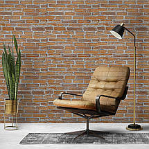 Декоративні 3д панелі для стін в рулоні що миються руда катеринославська цегла 3080x700x3мм Самоклеючі 3 D панелі, фото 5