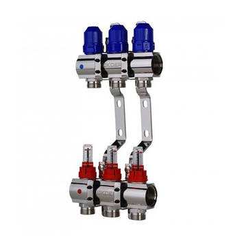 Колекторний блок з витратомірами KOER KR.1110-03 - 1"x3 WAYS (на 3 виходи)