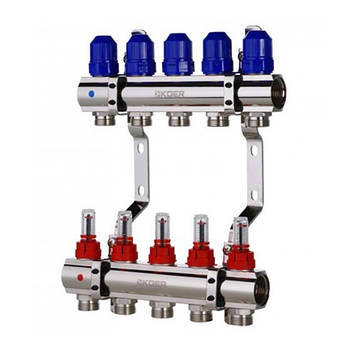 Колекторний блок з витратомірами  KR.1110-05 - 1"x5 WAYS (на 5 виходів)