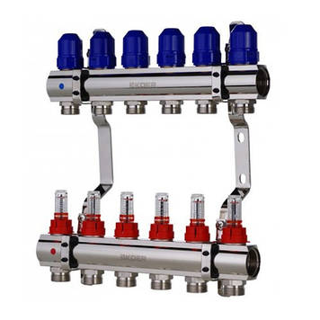Колекторний блок з витратомірами  KR.1110-06 - 1"x6 WAYS (на 6 виходів)