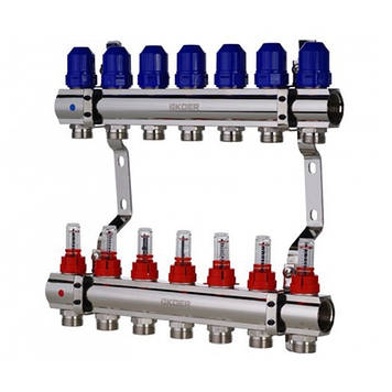 Колекторний блок з витратомірами  KR.1110-07 - 1"x7 WAYS (на 7 виходів)
