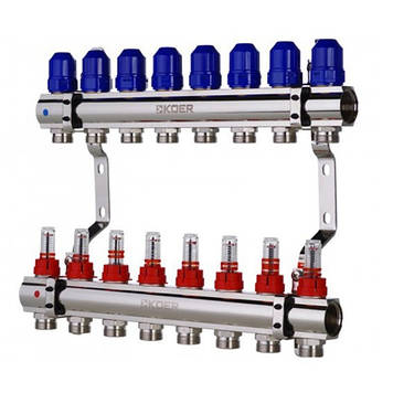 Колекторний блок з витратомірами  KR.1110-08 - 1"x8 WAYS (на 8 виходів)