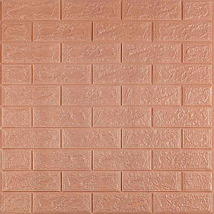 Декоративні 3д панелі для стін що миються Цегла 700х770х5мм Самоклеючі 3 D панелі колір кава з молоком