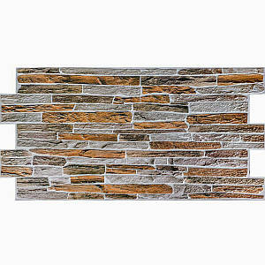 Декоративні ПВХ 3 D панелі для стін що миються сіро-коричнева цегла 960*480*4мм