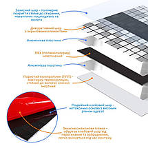 Самоклеюча алюмінієва плитка срібна із чорним мозаїка 300х300х3мм SW-00001825 (D), фото 4