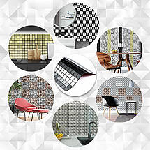 Самоклеюча алюмінієва плитка срібна із чорним мозаїка 300х300х3мм SW-00001825 (D), фото 5