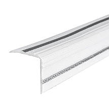 Плінтус РР самоклеючий білий з сірою смужкою 2300*140*4мм (D) SW-00001809, фото 3