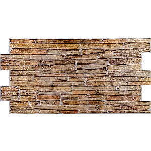 Декоративні ПВХ 3 D панелі для стін що миються під камінь коричневий 960*480*4мм