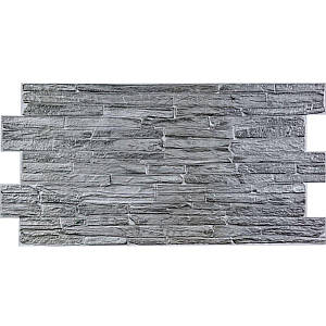 Декоративні ПВХ 3 D панелі для стін що миються сірий камінь 960*480*4мм