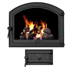 Топкові чавунні дверцята роздільні для печі, каміна, барбекю Iron Fire SANDRA 575x475 + піддувало