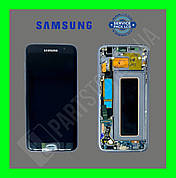 Дисплей Samsung G935 Black S7 Edge (GH82-13359) сервісний оригінал у зборі з рамкою (переклеєне скло)