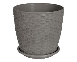 Вазон з підст. "Ротанг" 20*18см. (какао) 4,1 л