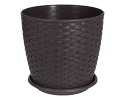 Вазон з підст. "Ротанг" 20*18см. (т.корич.) 4,1 л