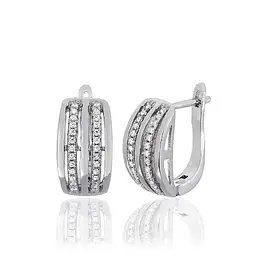 Срібні сережки зі вставками