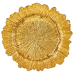 Тарілка скляна золота Світанок 34 см Elisey (9158-003)