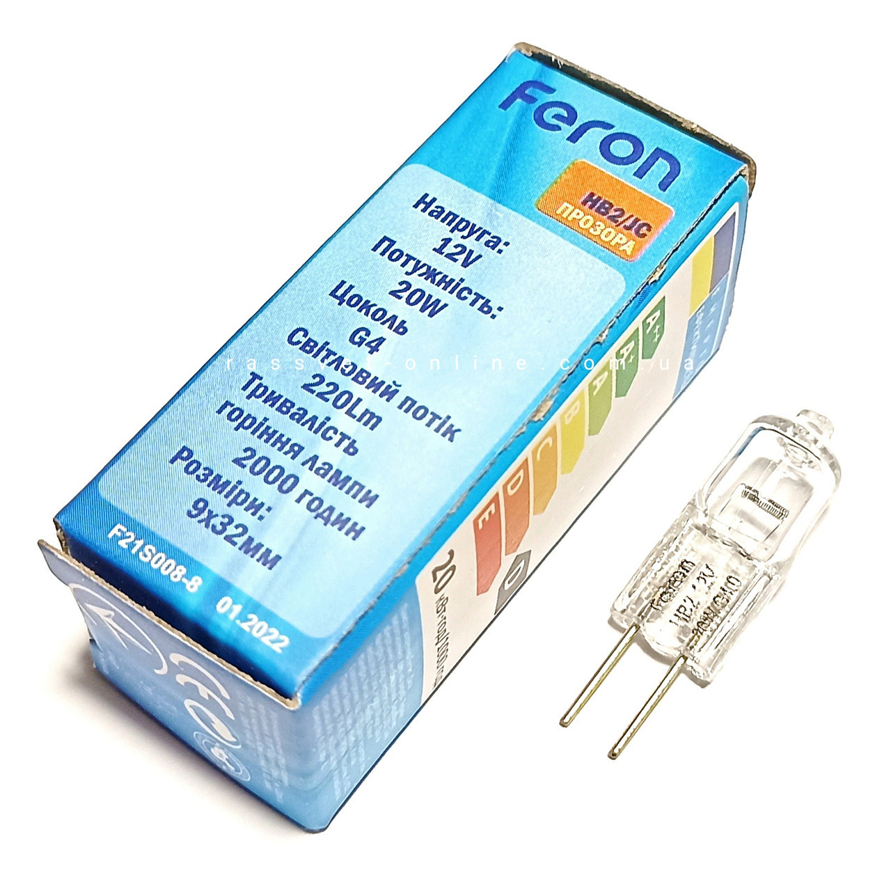 Лампа галагенова в точк.світ. JC,12V,20W,G-4, Feron, Арт.50610