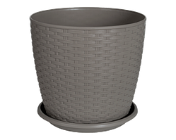 Вазон з підст. "Ротанг" 24*22см. (какао) 7,6 л