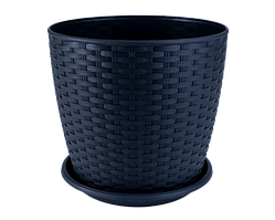 Вазон з підст. "Ротанг" 30*27,5см. (граніт) 14 л
