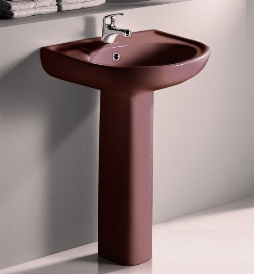 Комплект раковина + ніжка RAK Ceramics Cynthia Wash Basin (57 см) Бордовий