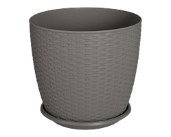 Вазон з підст. "Ротанг" 30*27,5см. (какао) 14л
