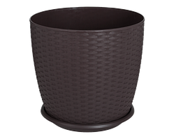 Вазон з підст. "Ротанг" 30*27,5см. (т.корич.) 14 л