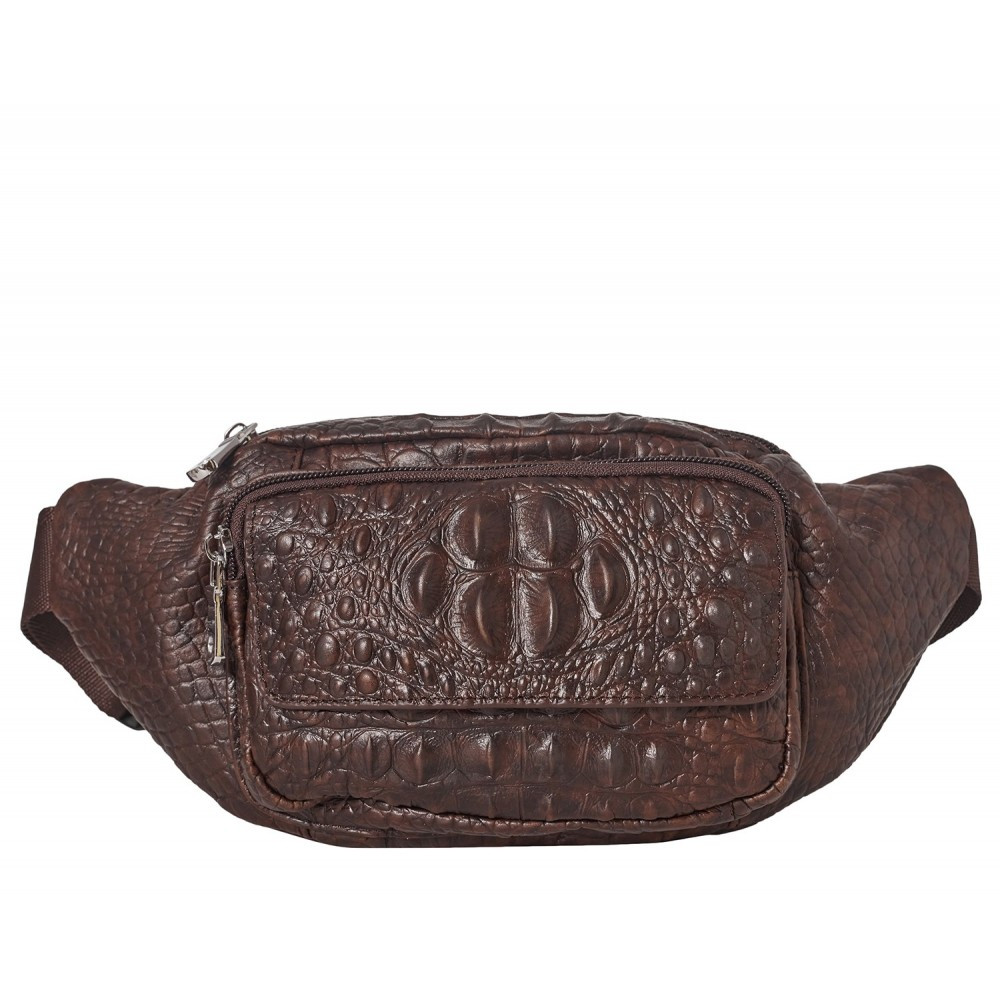 Чоловіча шкіряна поясна сумка BUFFALO BAGS M9079C коричневий крок