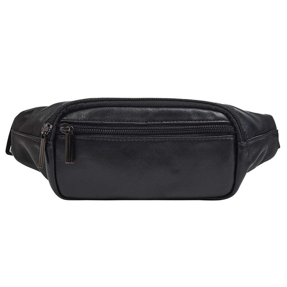 Чоловіча шкіряна поясна сумка BUFFALO BAGS M7310A чорна