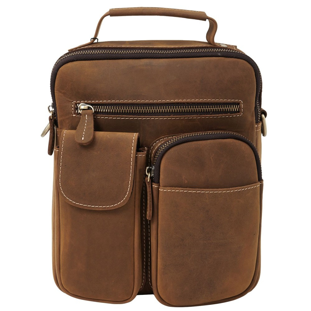 Чоловіча шкіряна сумка через плече BUFFALO BAGS M3552C коричнева
