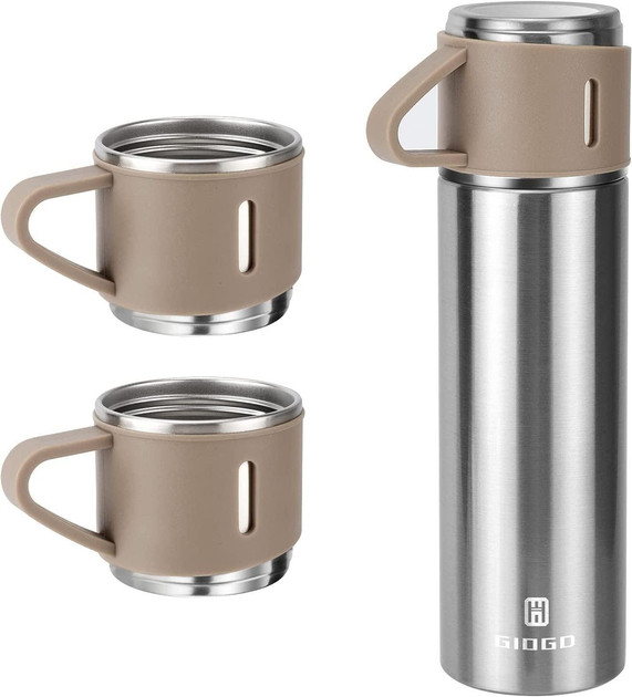 Патранковий набір ваккумний термос із неіржавкої сталі Vacuum Flask Set Бежевий