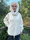 Жіноча куртка з вовни альпаки (Колір "білий"), фото 2