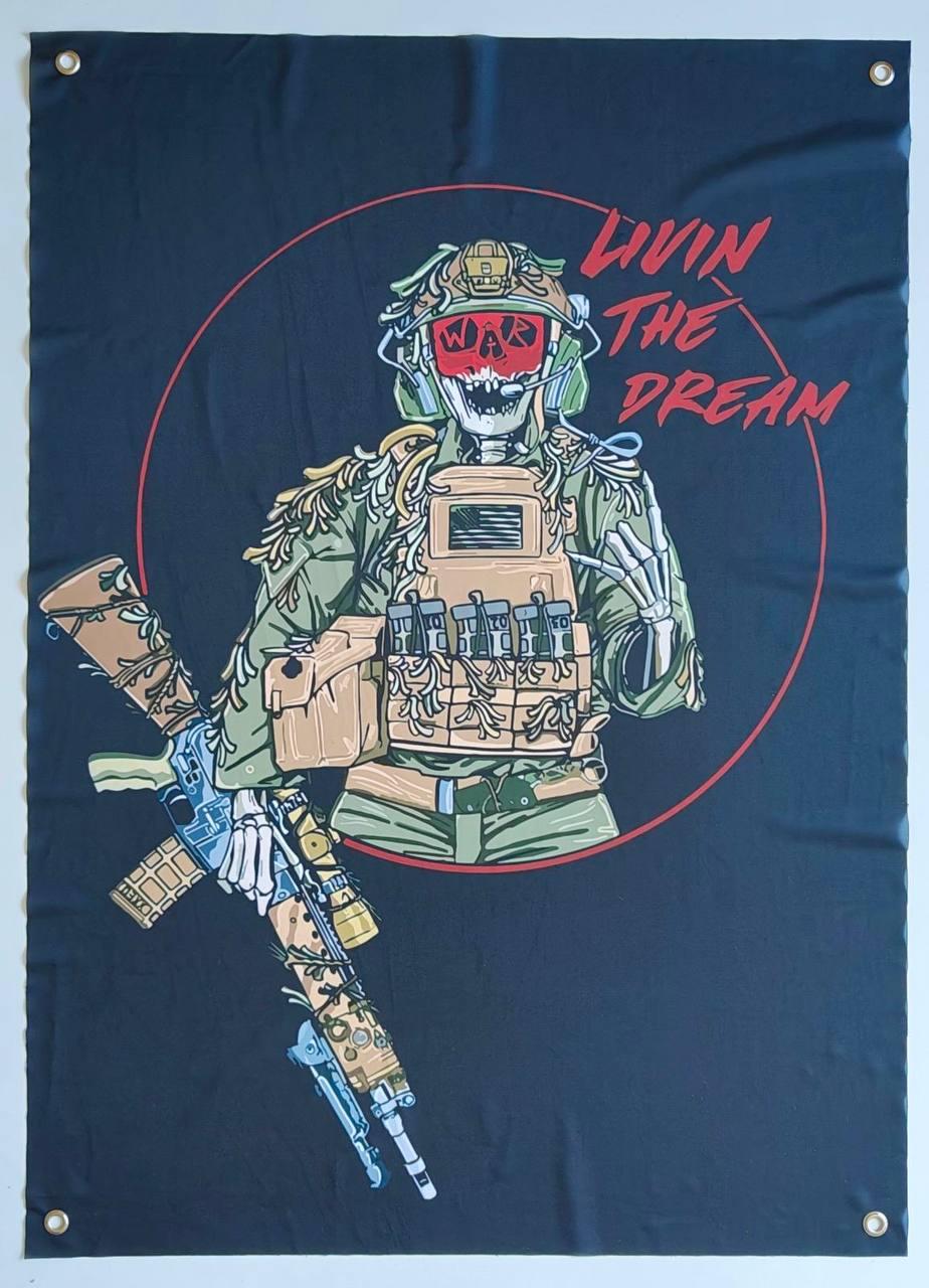 Прапор баннер Living The Dream на люверсах "жити мрією"