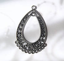 Конектор Finding Підвіска кулон крапля Античне срібло 31 мм х 60 мм