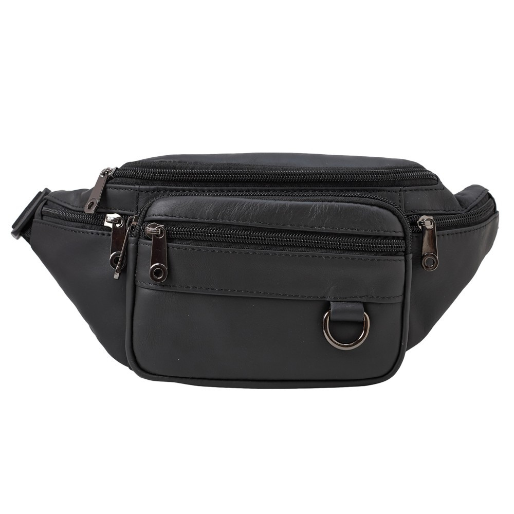 Чоловіча шкіряна поясна сумка BUFFALO BAGS M9044A чорна
