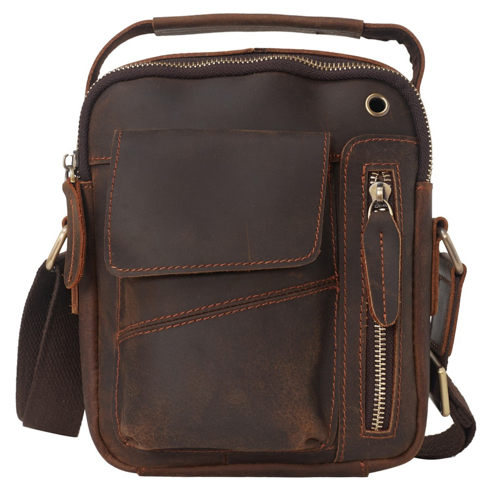 Чоловіча шкіряна сумка через плече BUFFALO BAGS M6059C коричнева