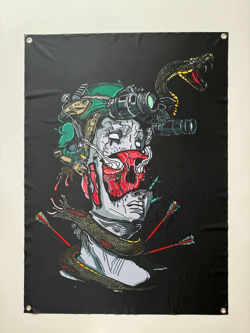 Прапор баннер Змія на люверсах 700х1000 мм