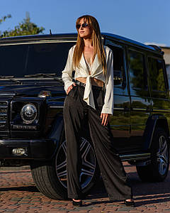 Жіночі штани з шовку Армані Чорний