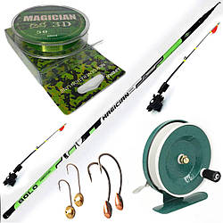 Вудлище під бічний кивок Feima Magician 5 метрів (50g-100g) оснащена для лову з двома різними кивками та літніми блешками на