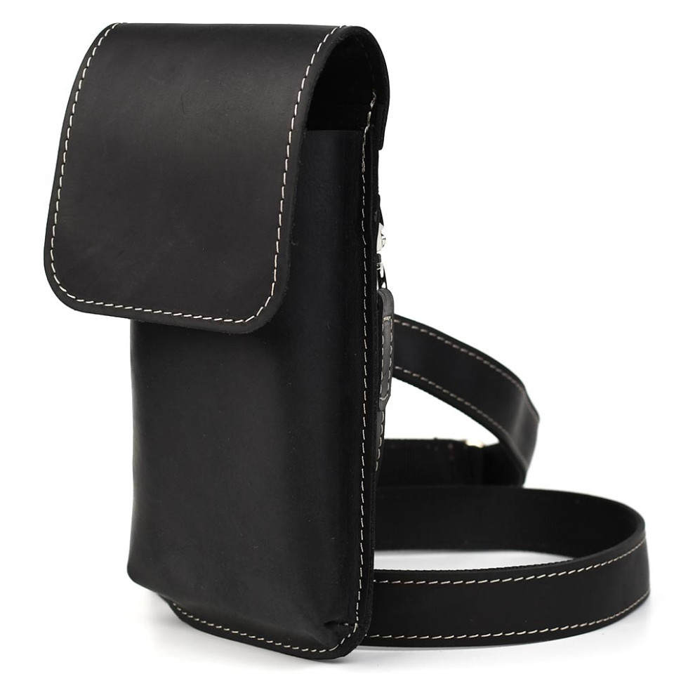 Шкіряна сумка чохол Tarwa на пояс, чорний, фото 1