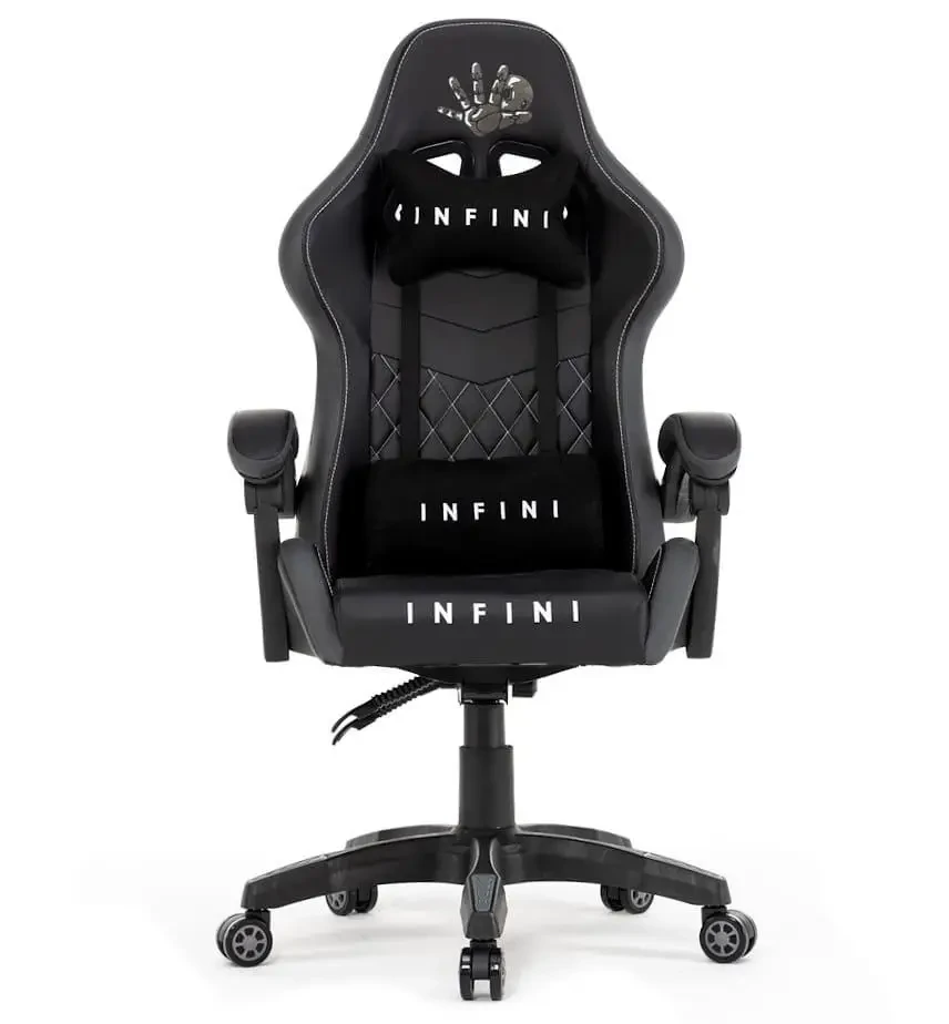 Ігрове Комп'ютерне Крісло Геймерське Екошкіра Чорне INFINI FIVE