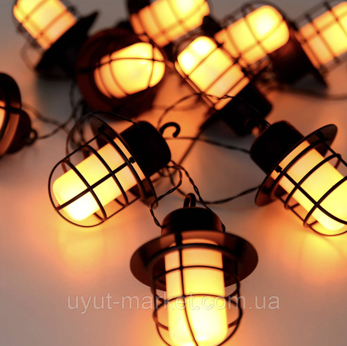 Садова вулична гірлянда з ефектом вогню 6лампх3.5м на сонячній батареї INDUSTRY IP44, фото 1